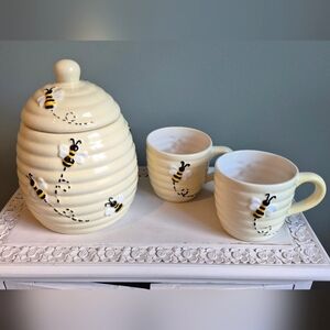 Bee Honey Pot Jar and Mug Set